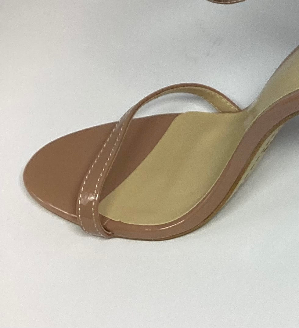 Open toe sandal, Strap ankle, thin heel, height increasing, Open toe stilettos in black, red and beige 